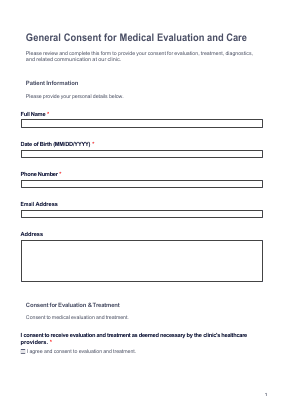 General Consent for Treatment preview