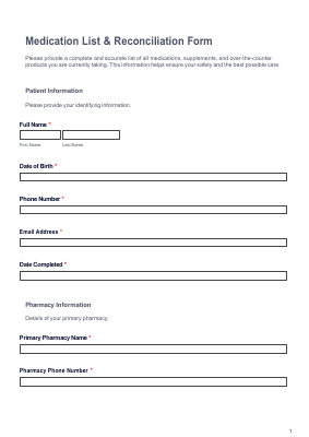 Medication List / Reconciliation preview